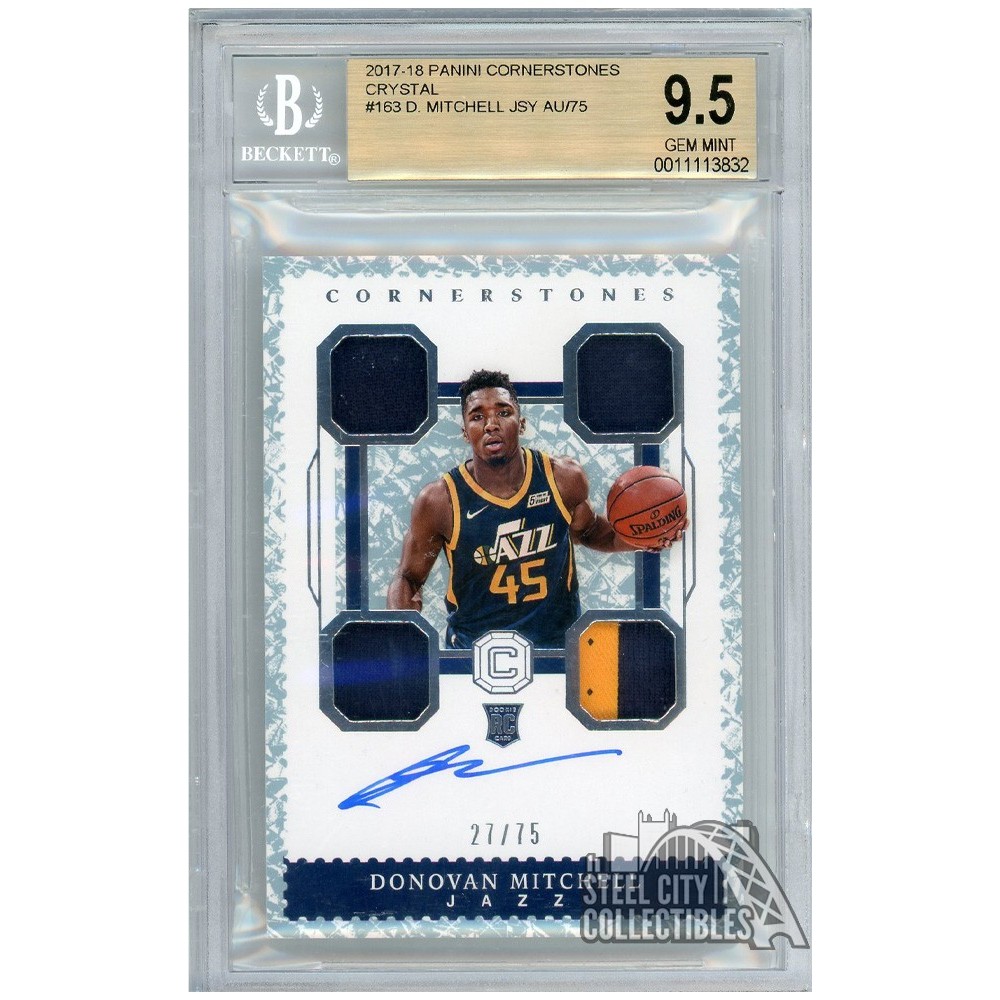 Donovan Mitchell 2017-18 Panini Cornerstones Autograph Rookie Patch ...