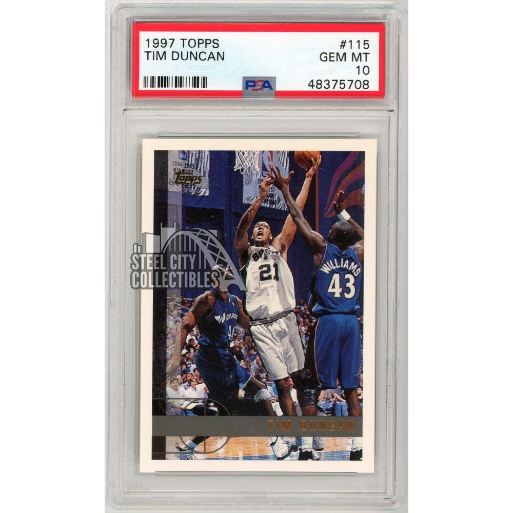 Tim Duncan 1997-98 Topps Basketball Rookie Card #115 PSA 10