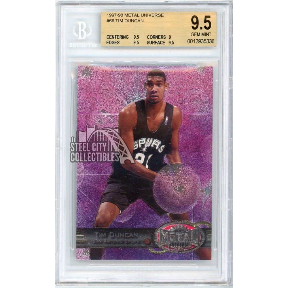 Tim Duncan 1997-98 Skybox Metal Universe Basketball Rookie Card