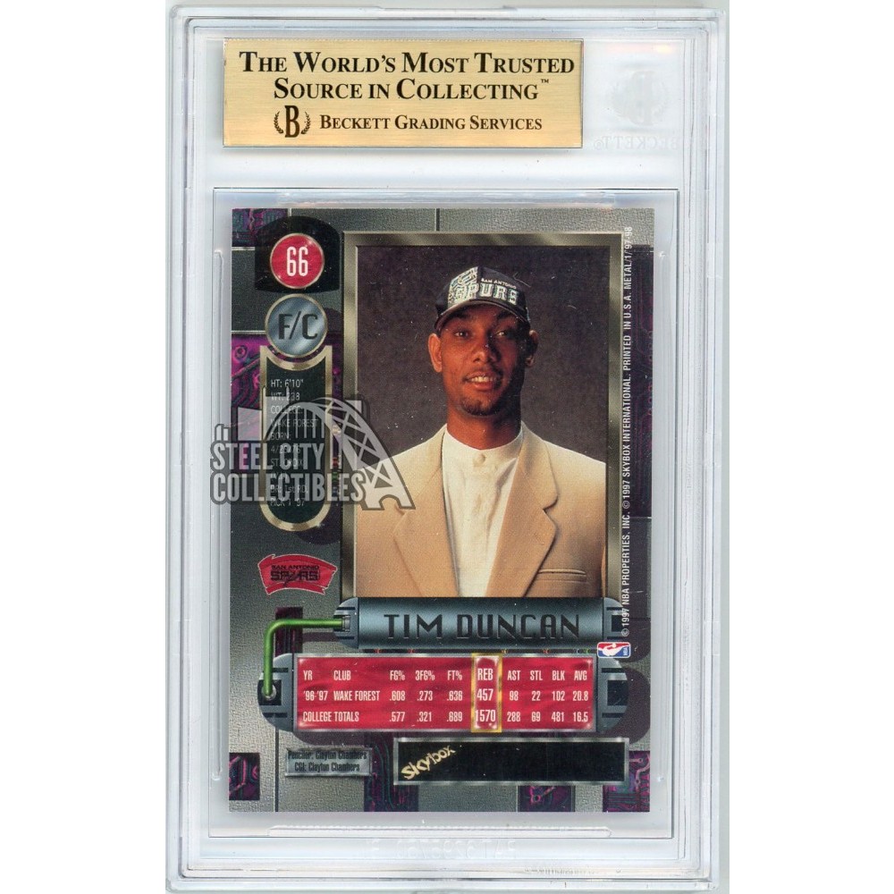 Tim Duncan 1997-98 Skybox Metal Universe Basketball Rookie Card