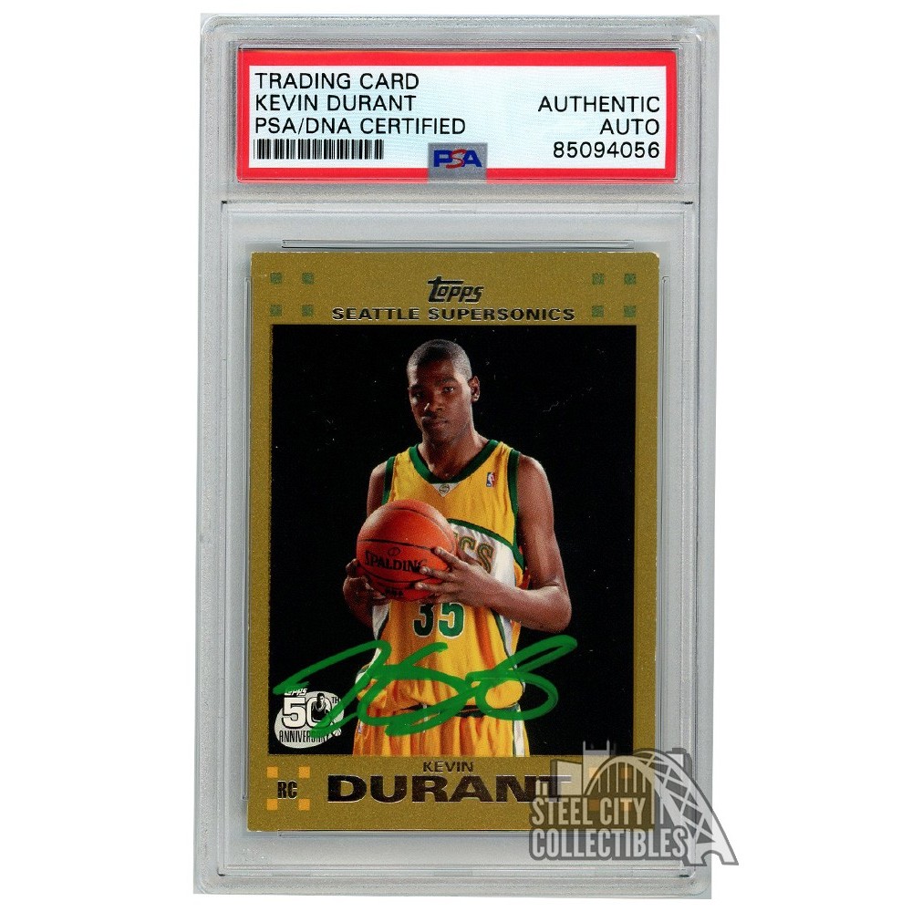 Kevin Durant Autographed Signed 2007-08 Topps Rookie Card #112 Seattle  Sonics On Card Beckett Beckett