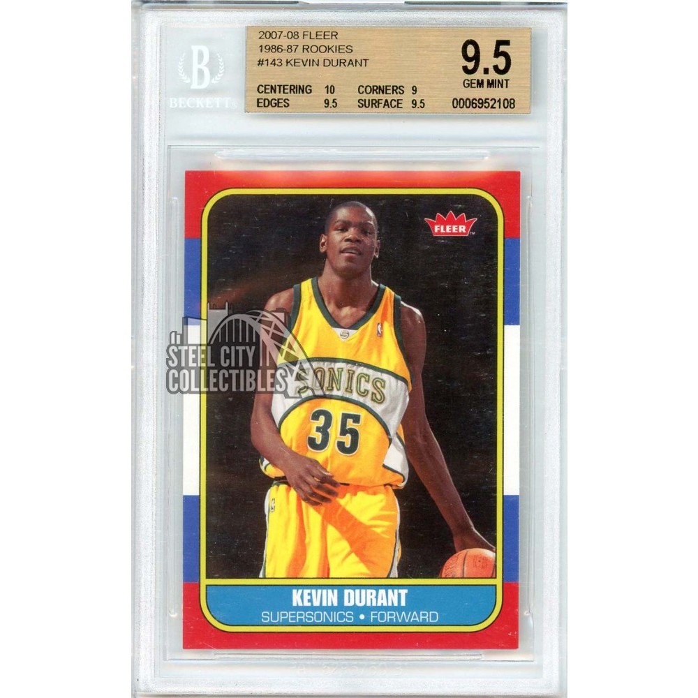 Kd Rookie Card Kevin Durant 2007-08 Fleer 1986-87 Rookie Card #86R-143 BGS 9.5 | Steel ...