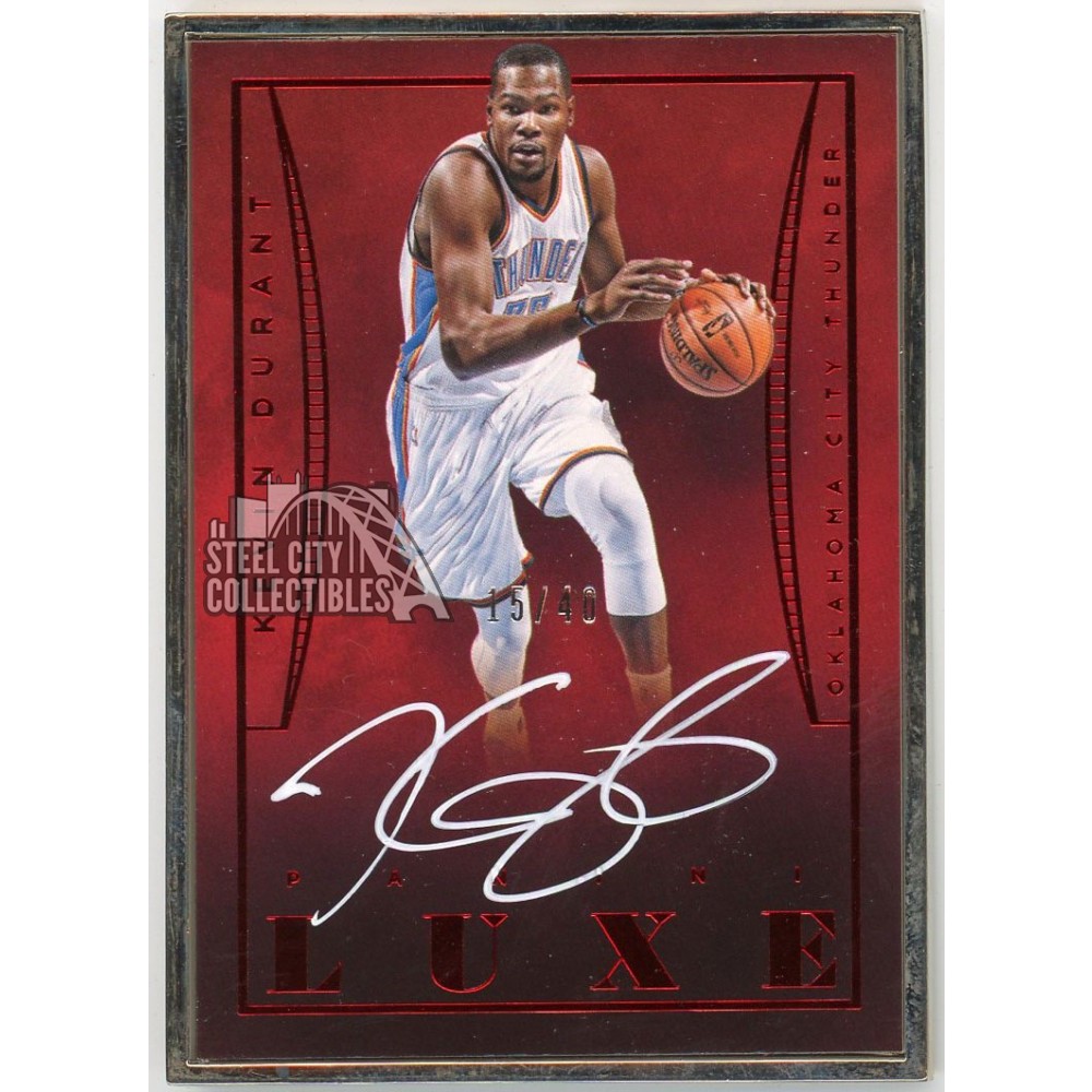 Kevin Durant 2014-15 Panini Luxe Framed Autograph Card #L-KD 15/40