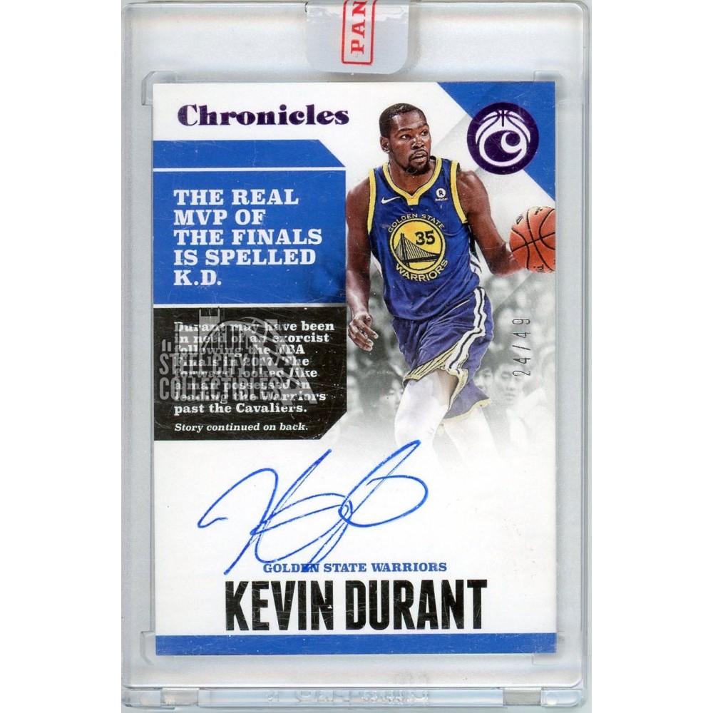 Kevin Durant 2017-18 Panini Chronicles Purple Autograph Card #CA