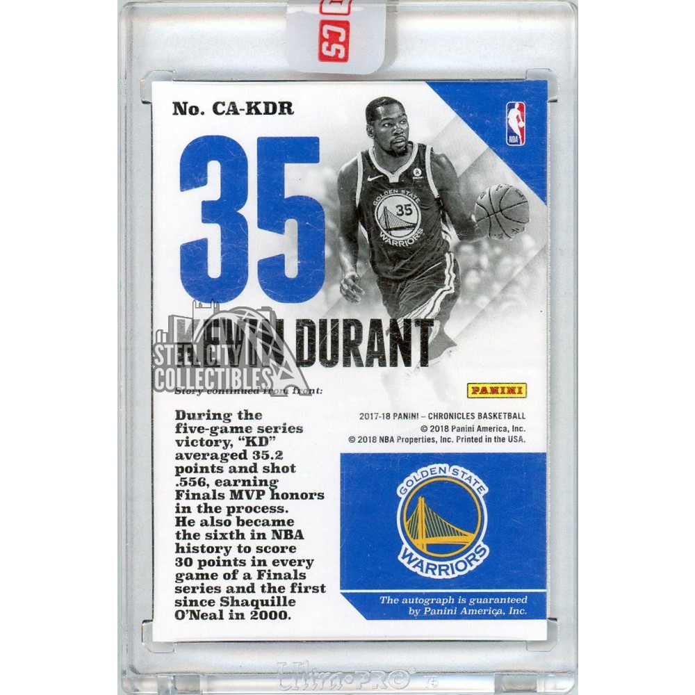 Kevin Durant 2017-18 Panini Chronicles Purple Autograph Card #CA 