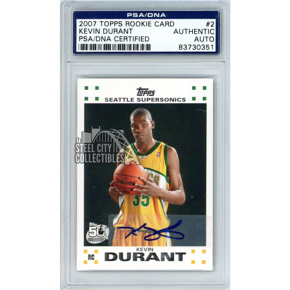 Kevin Durant 2007-08 Topps Autograph Rookie Card #2 PSA/DNA