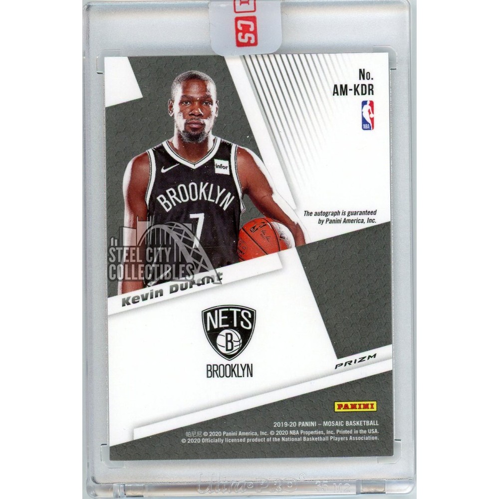 Kevin Durant 2019-20 Panini Mosaic Autograph Card #AM-KDR | Steel