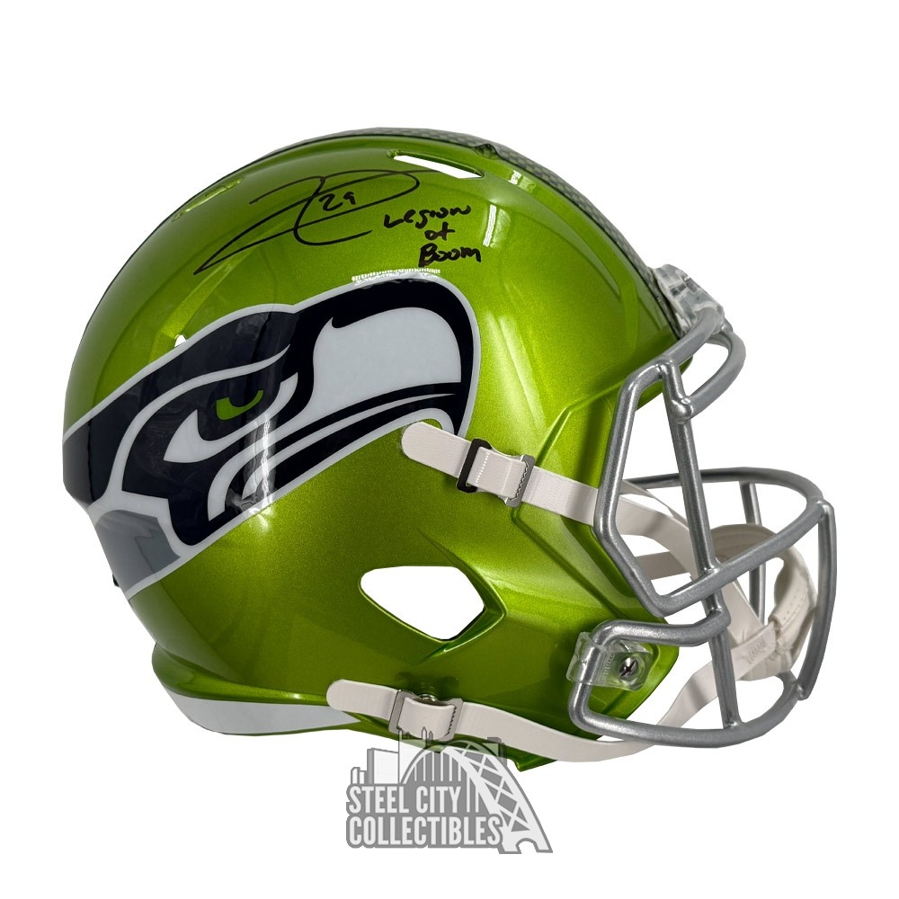 autographed full size football helmets Jason Kelce Philadelphia Eagles Replica Helmet Each helmet comes authenticated with a PSA Certificate of Authenticity Earl Thomas Legion Of Boom