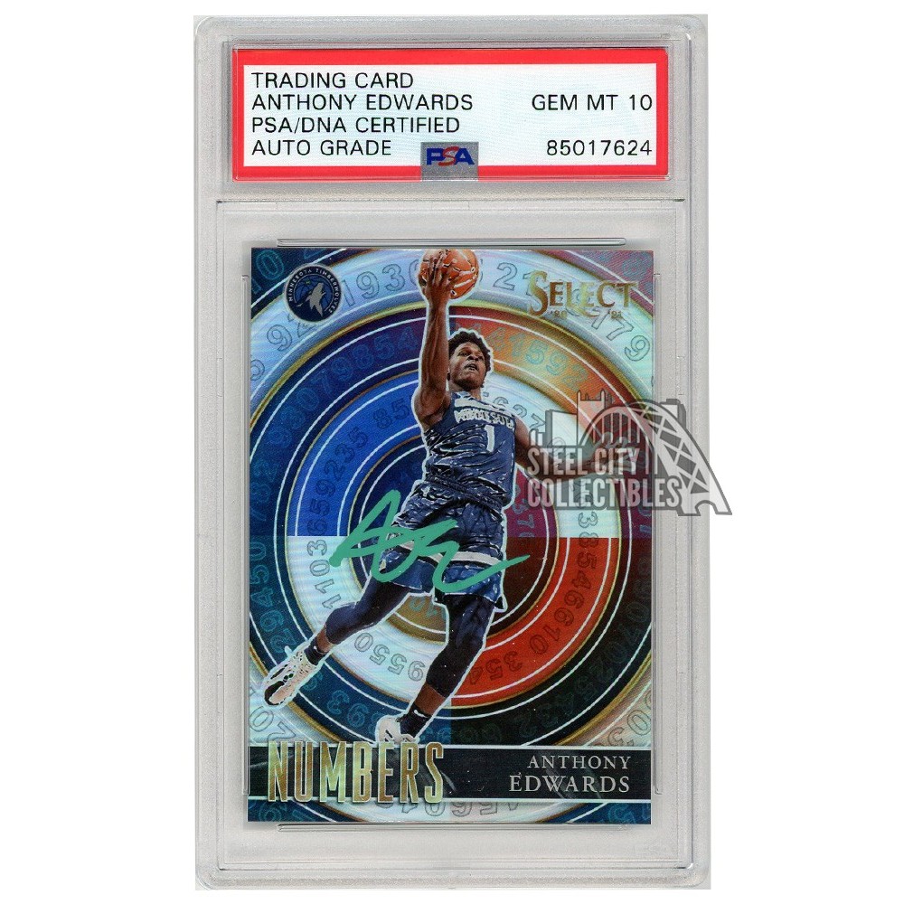 Anthony Edwards 2020-21 Panini Select Numbers Autograph Rookie