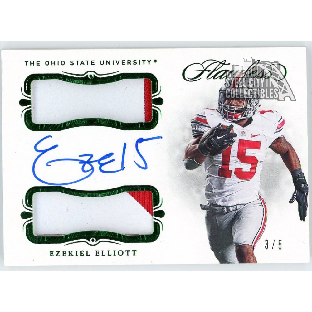 Ezekiel Elliott 2019 Panini Flawless Collegiate Emerald Dual Patch