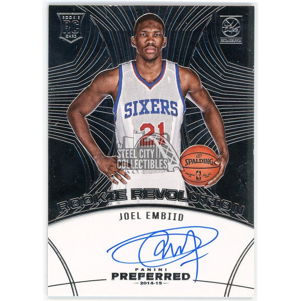 Joel Embiid 2014-15 Panini Preferred Rookie Revolution Auto Card
