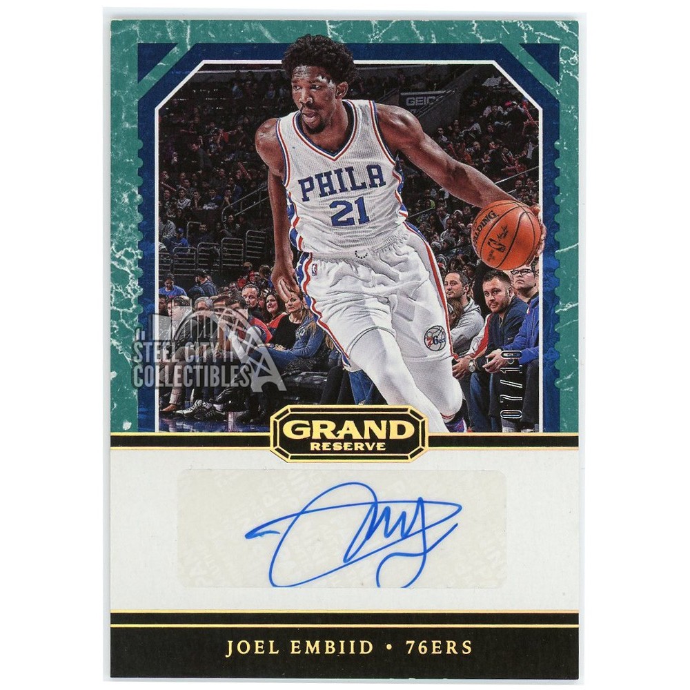 Joel Embiid 2016-17 Panini Grand Reserve Marble Autograph Card #9