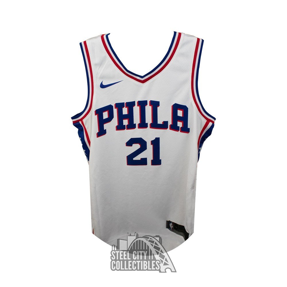 white embiid jersey
