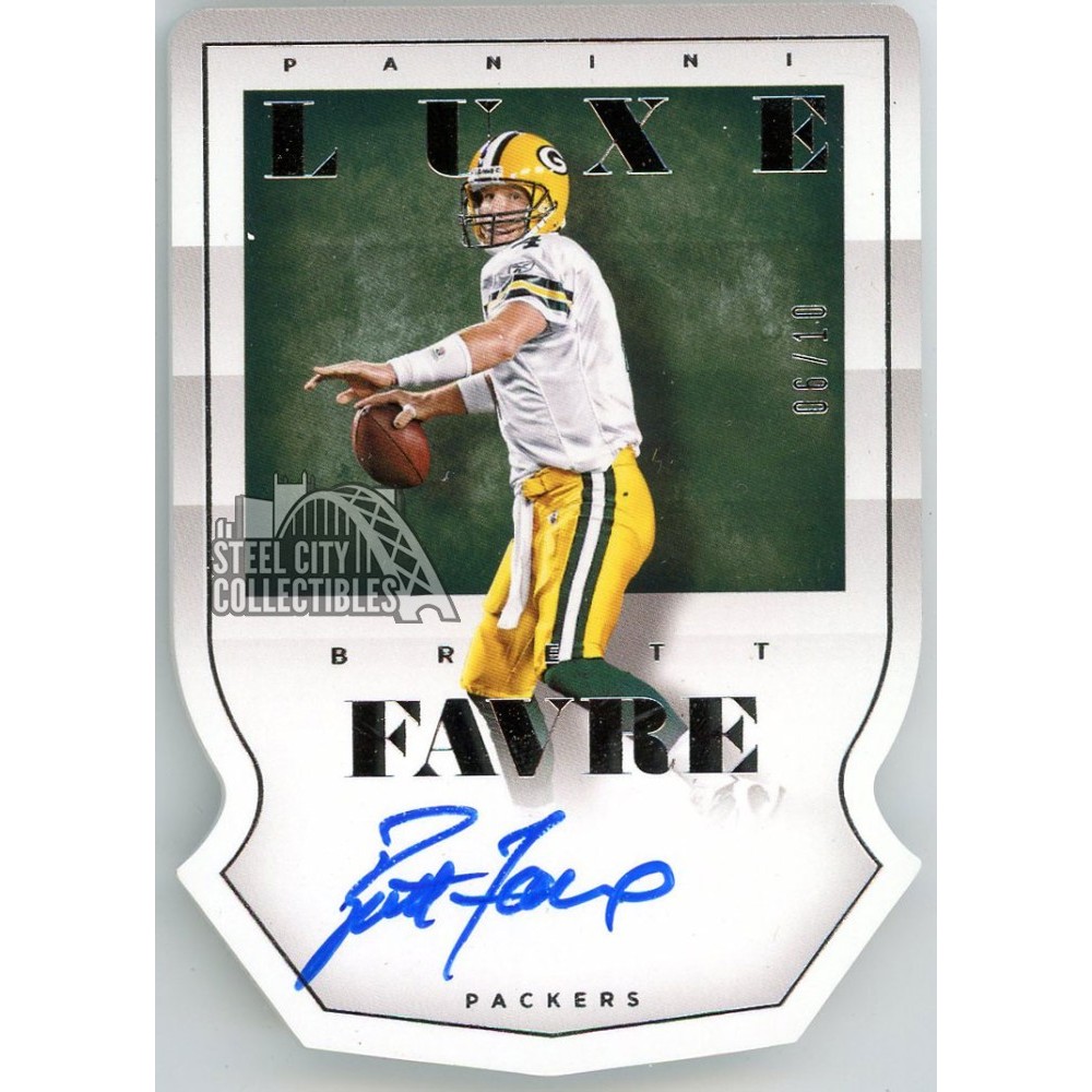 Brett Favre 2015 Panini Luxe Die-Cut Autograph Card #DC-BF 6/10