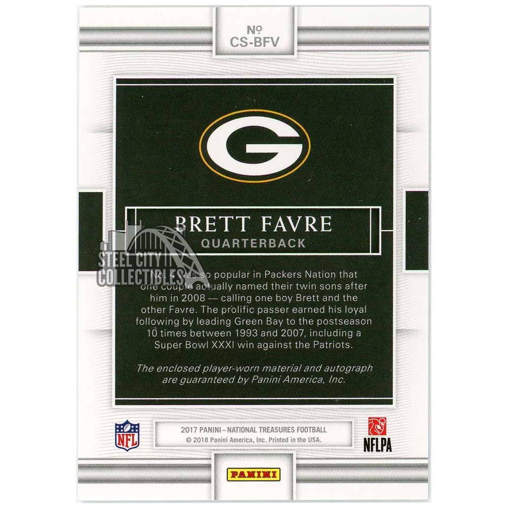 Brett Favre 2017 Panini National Treasures Colossal Signatures