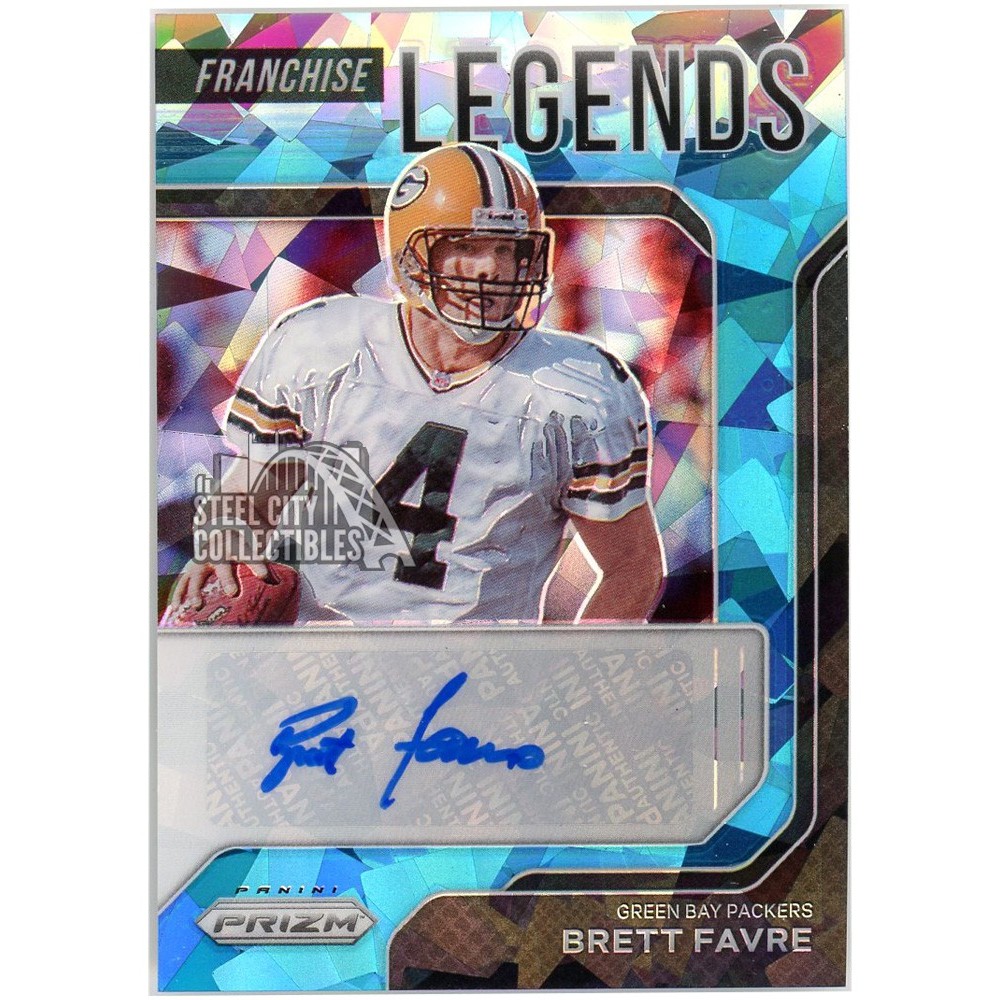 Brett Favre 2021 Panini Prizm Franchise Legends Blue Ice Auto 67