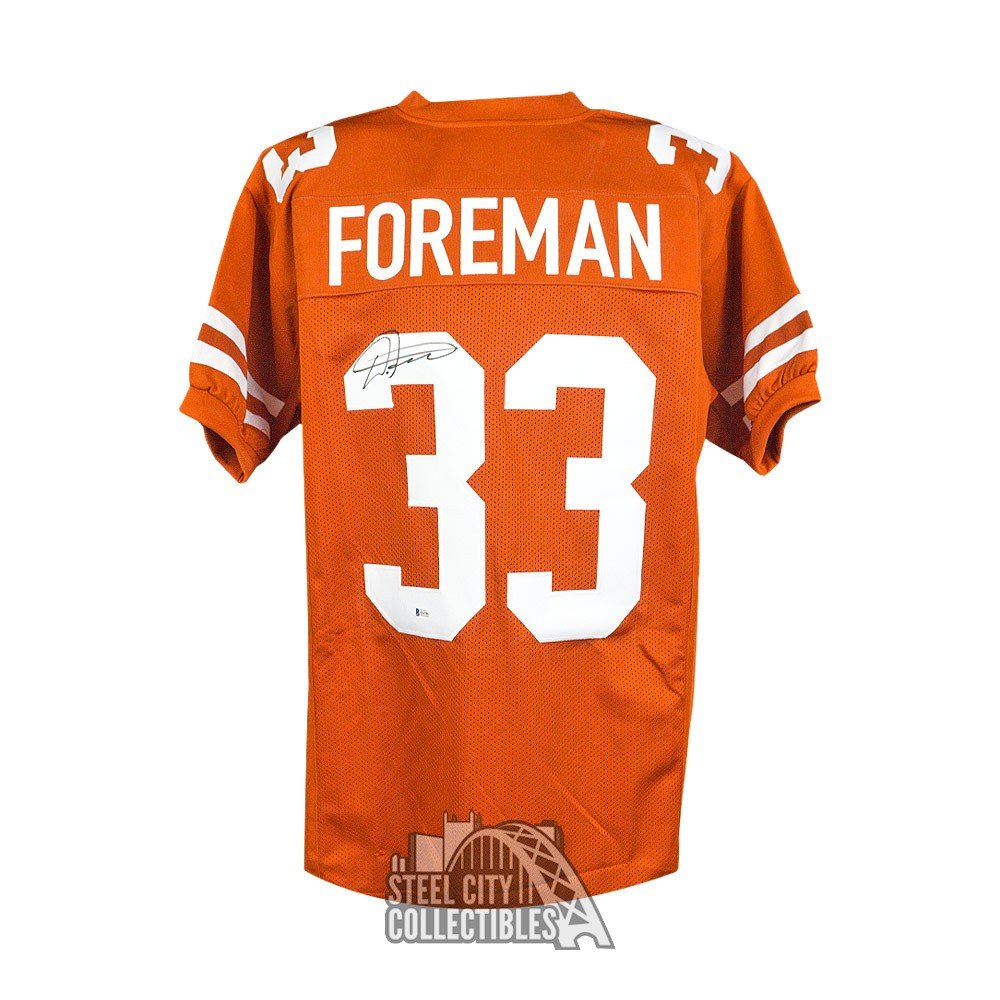 D'Onta Foreman Autographed Texas Longhorns Custom Orange Football Jersey - Beckett COA