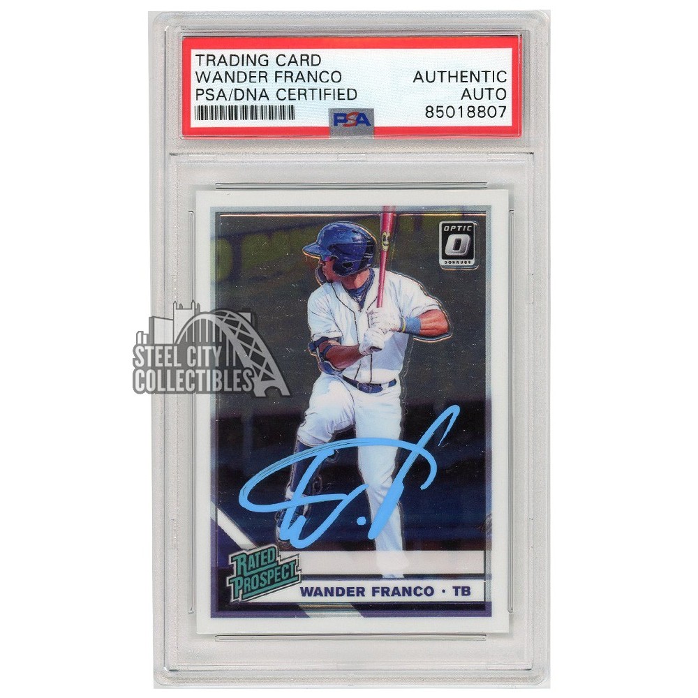 Wander Franco 2019 Panini Donruss Optic Rated Prospect Autograph Card #RP-7  PSA/DNA (Light Blue)