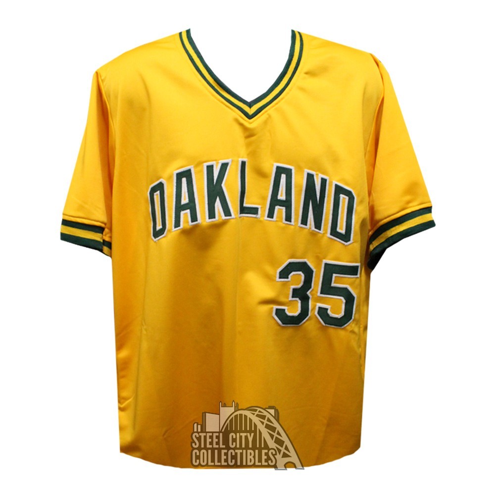 Frank Thomas Autographed Oakland Custom Yellow Baseball Jersey - BAS