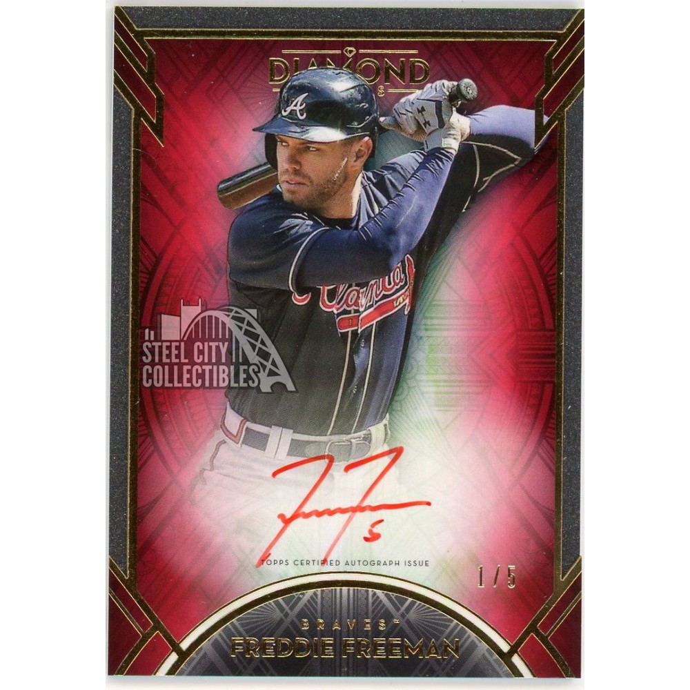 Freddie Freeman 2021 Topps Diamond Icons Red Ink Autograph Card #RI-FF ...