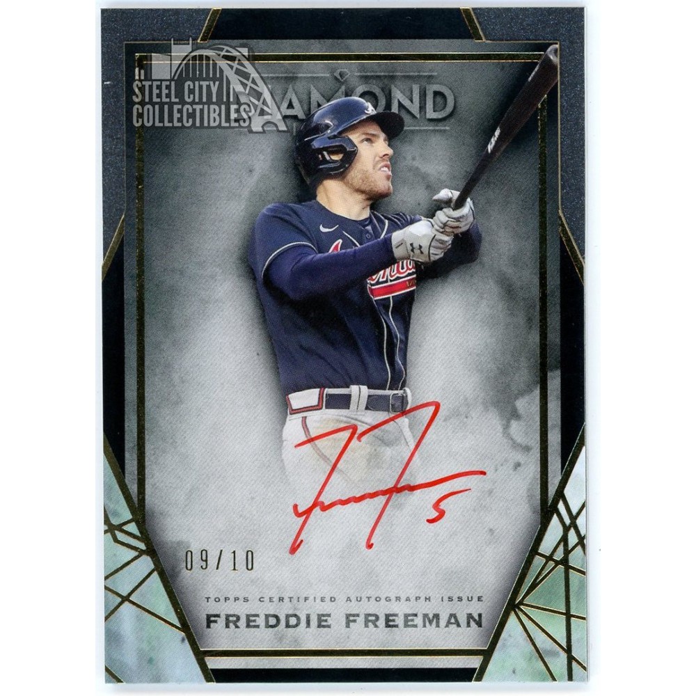 Freddie Freeman 2022 Topps Diamond Icons Red Ink Black Auto Card