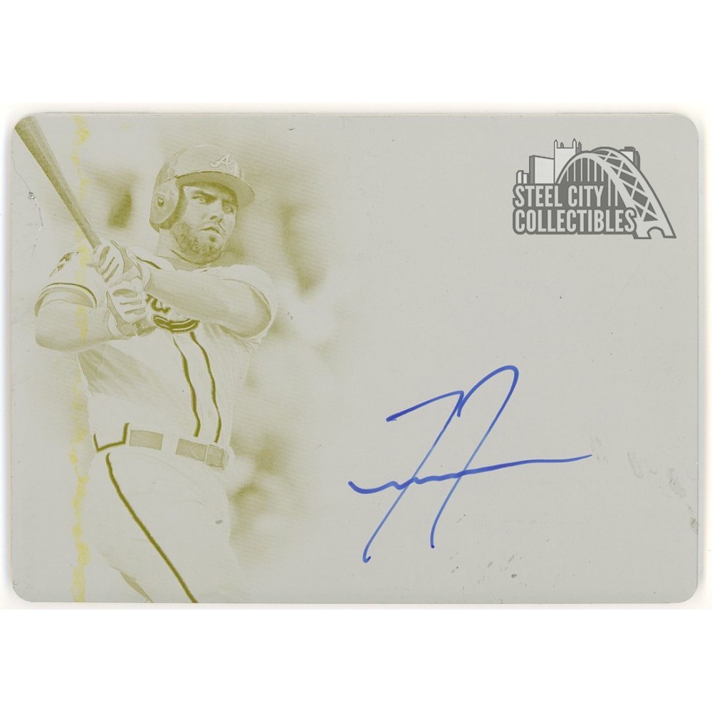 Freddie Freeman 2015 Topps Supreme Autograph Yellow Printing Plate