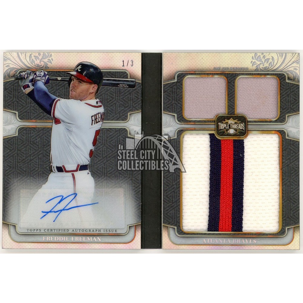 Freddie Freeman 2014 Topps Triple Threads Jumbo Relic Autograph