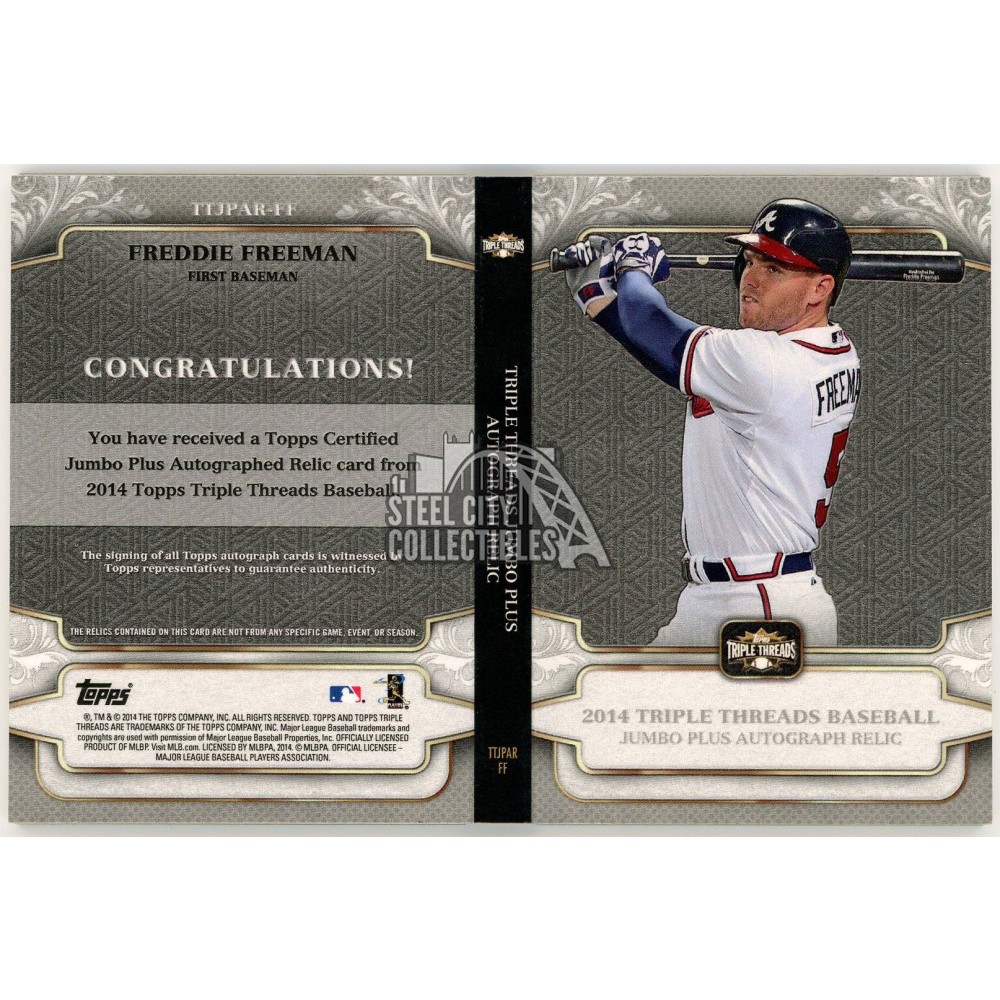 Freddie Freeman 2014 Topps Triple Threads Jumbo Relic Autograph