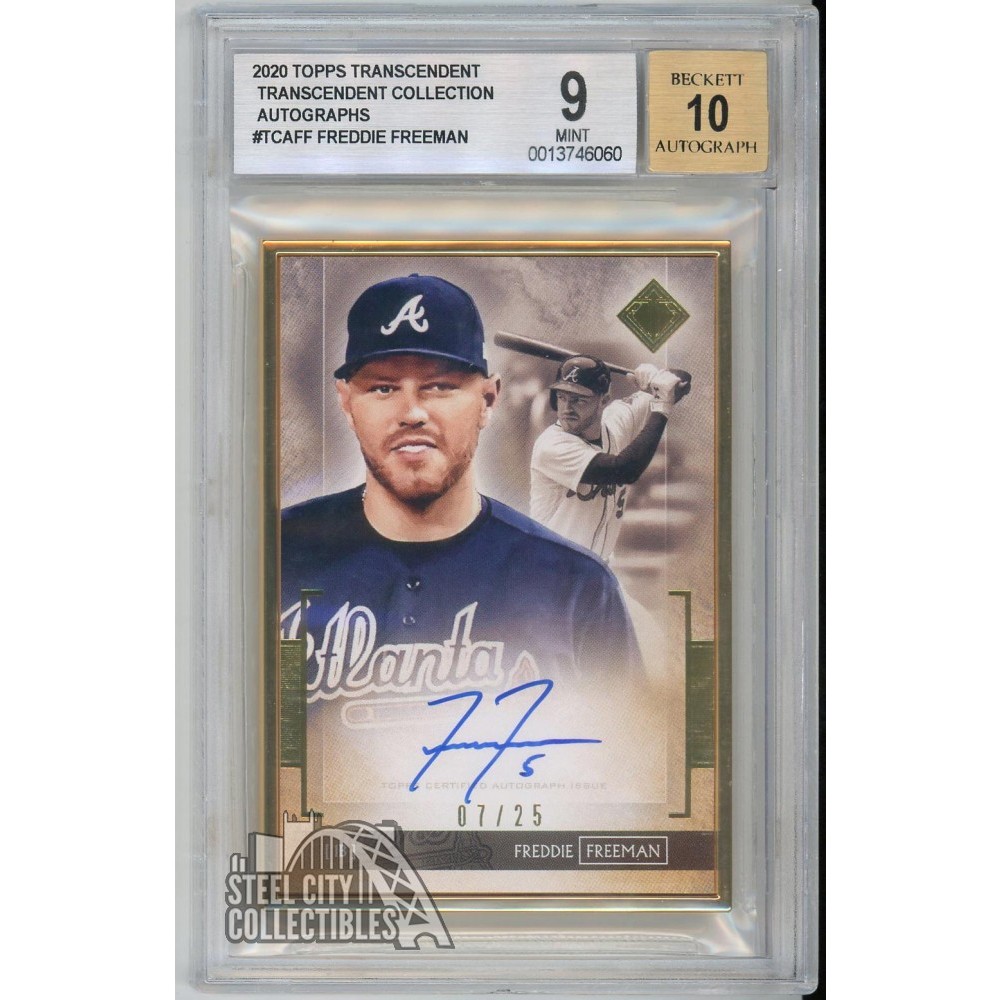 Freddie Freeman 2020 Topps Transcendent Framed Auto Card 07/25 BGS