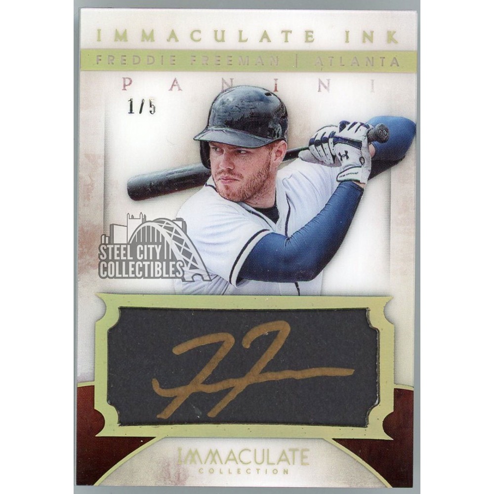 Freddie Freeman 2014 Panini Immaculate Ink Autograph Card #13 1/5 ...