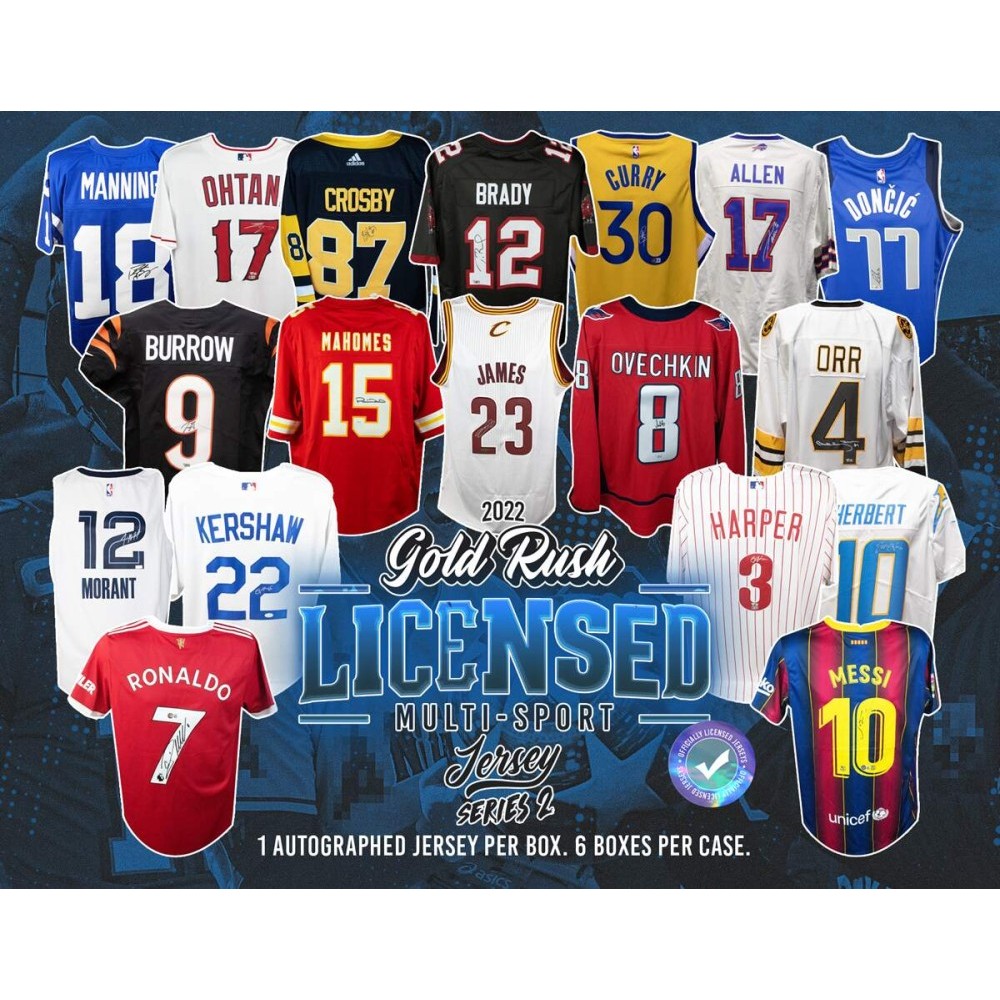 2022 Gold Rush Licensed Autographed MultiSport Jersey Series 2 Box