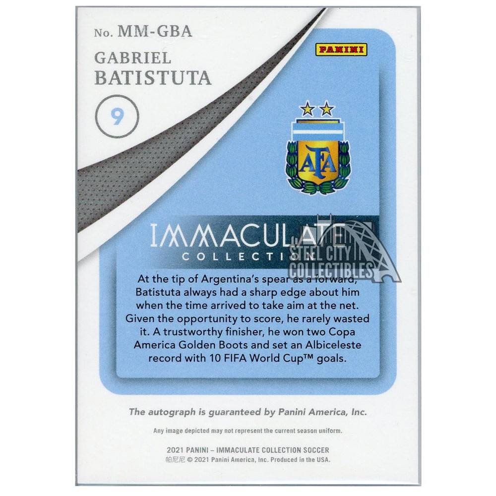 Gabriel Batistuta 2021 Panini Immaculate Modern Marks