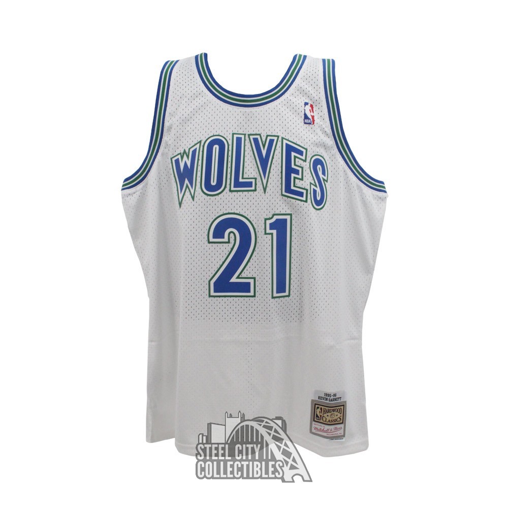 Kevin Garnett Autographed Minnesota Timberwolves Blue Mitchell & Ness XL Basketball Jersey - BAS