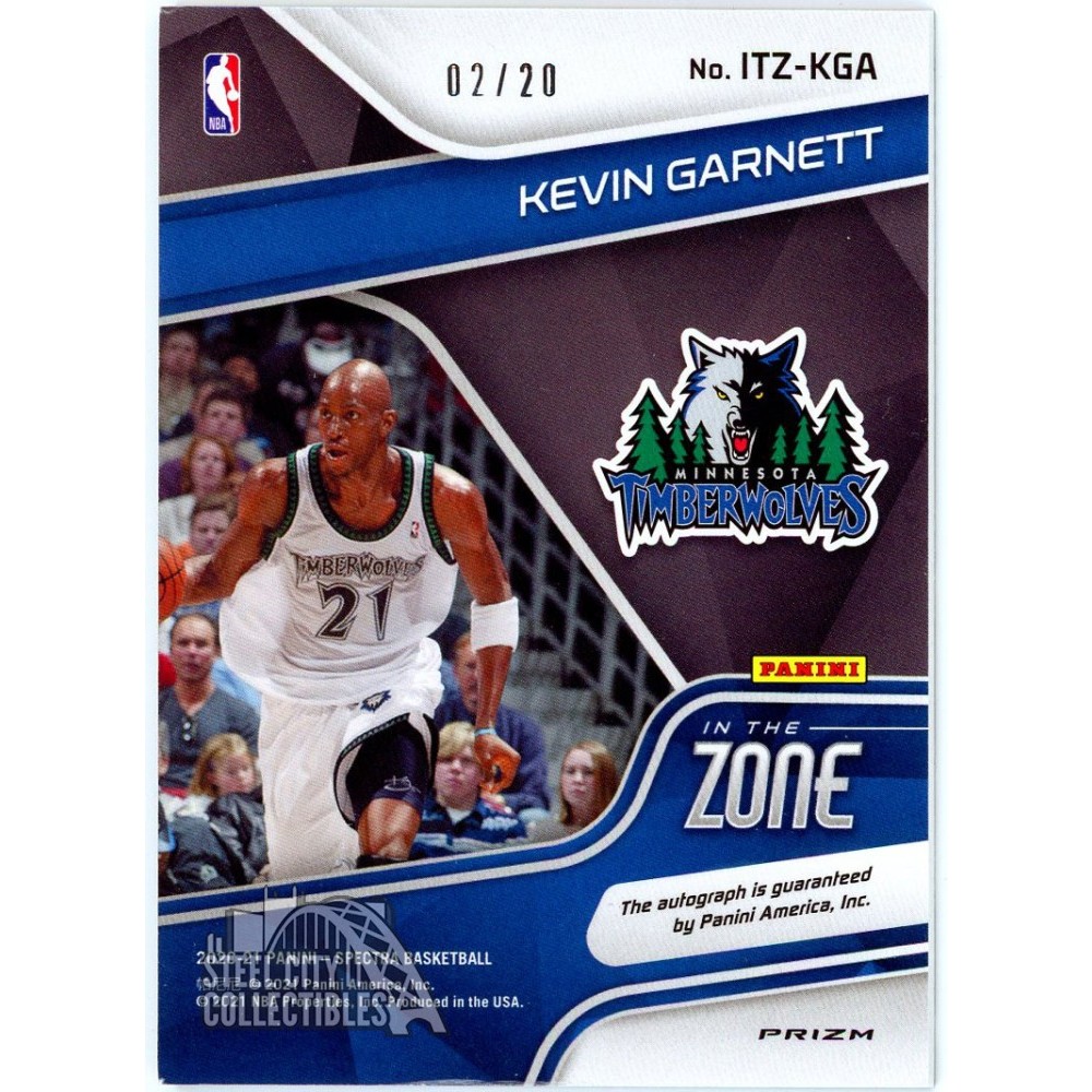 Kevin Garnett 2020-21 Panini Spectra In The Zone Prizm Auto Card