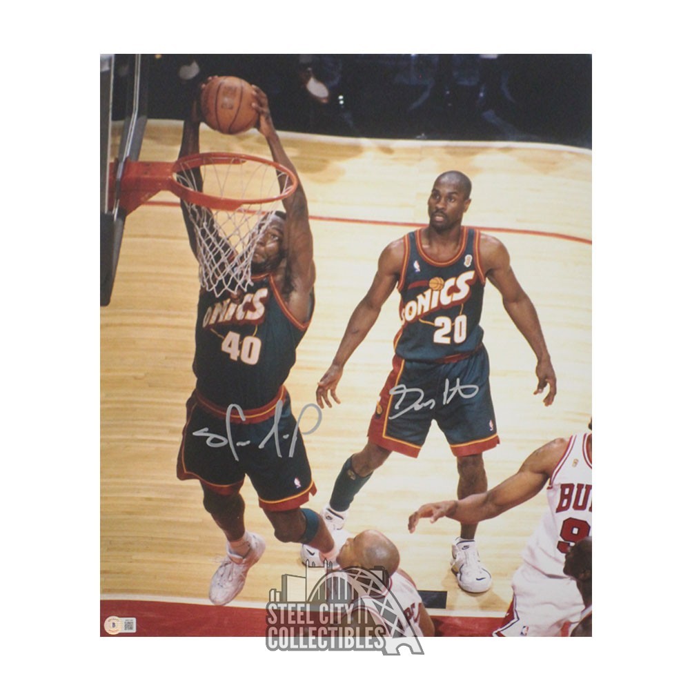Shawn Kemp Autographed All Star Mitchell & Ness White Basketball Jersey (XL) - BAS