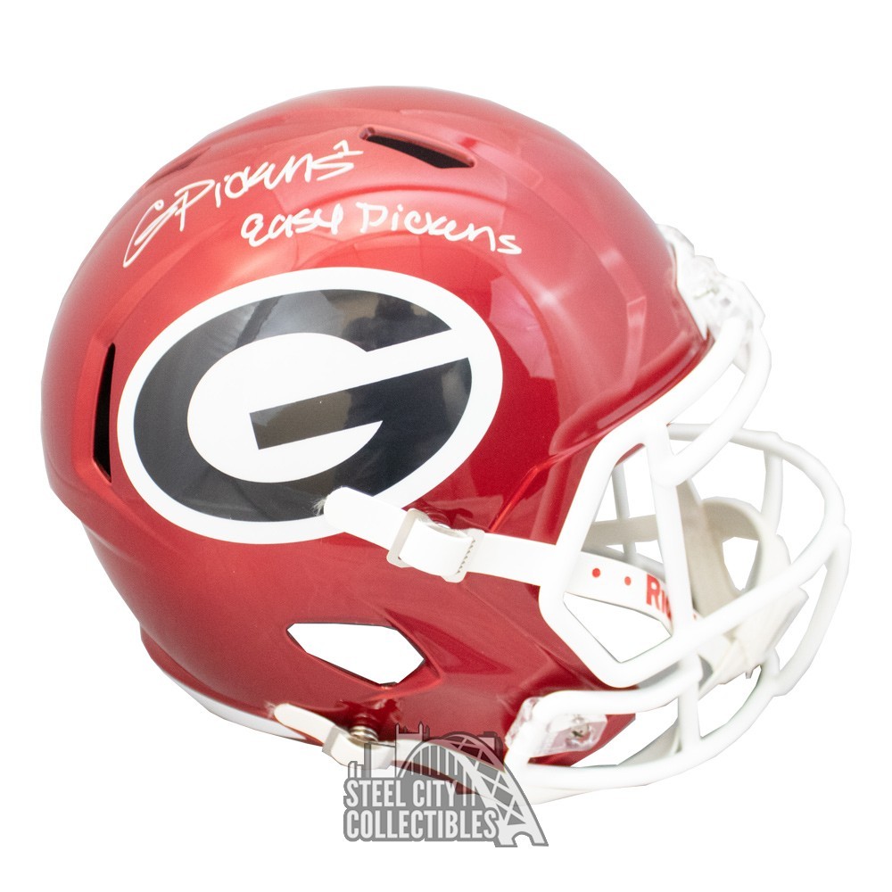 George Pickens Autographed Georgia Flash Easy Pickens Full Size Football  Helmet - BAS