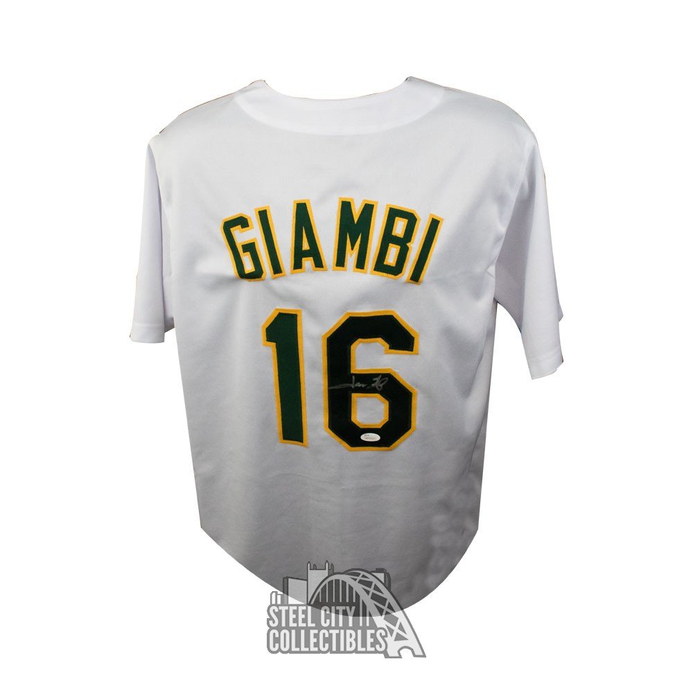 Jason Giambi Autographed Oakland Custom White Baseball Jersey - JSA COA (B)
