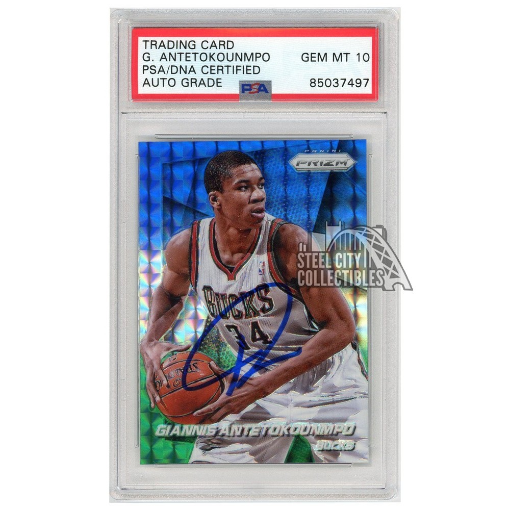 Giannis Antetokounmpo 2014-15 Panini Prizm Blue Green Mosaic  
