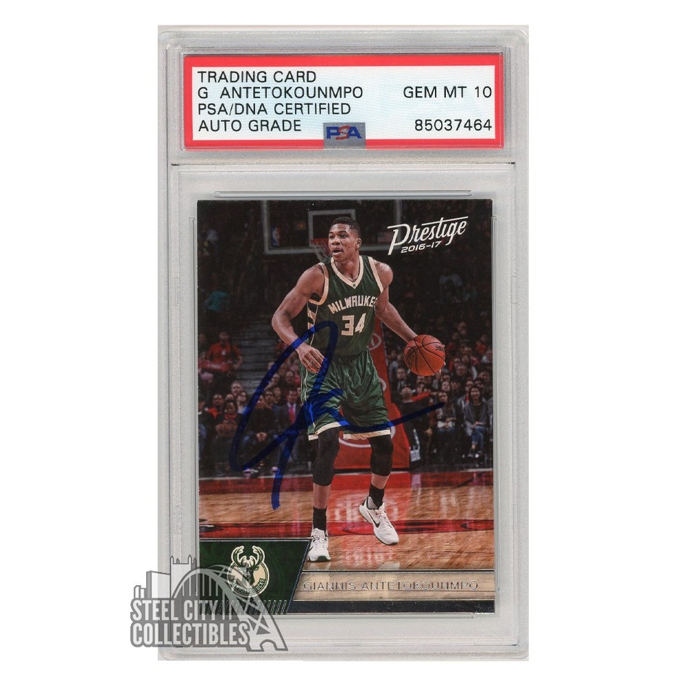 Giannis Antetokounmpo 201617 Panini Prestige Autograph Card 15 PSA