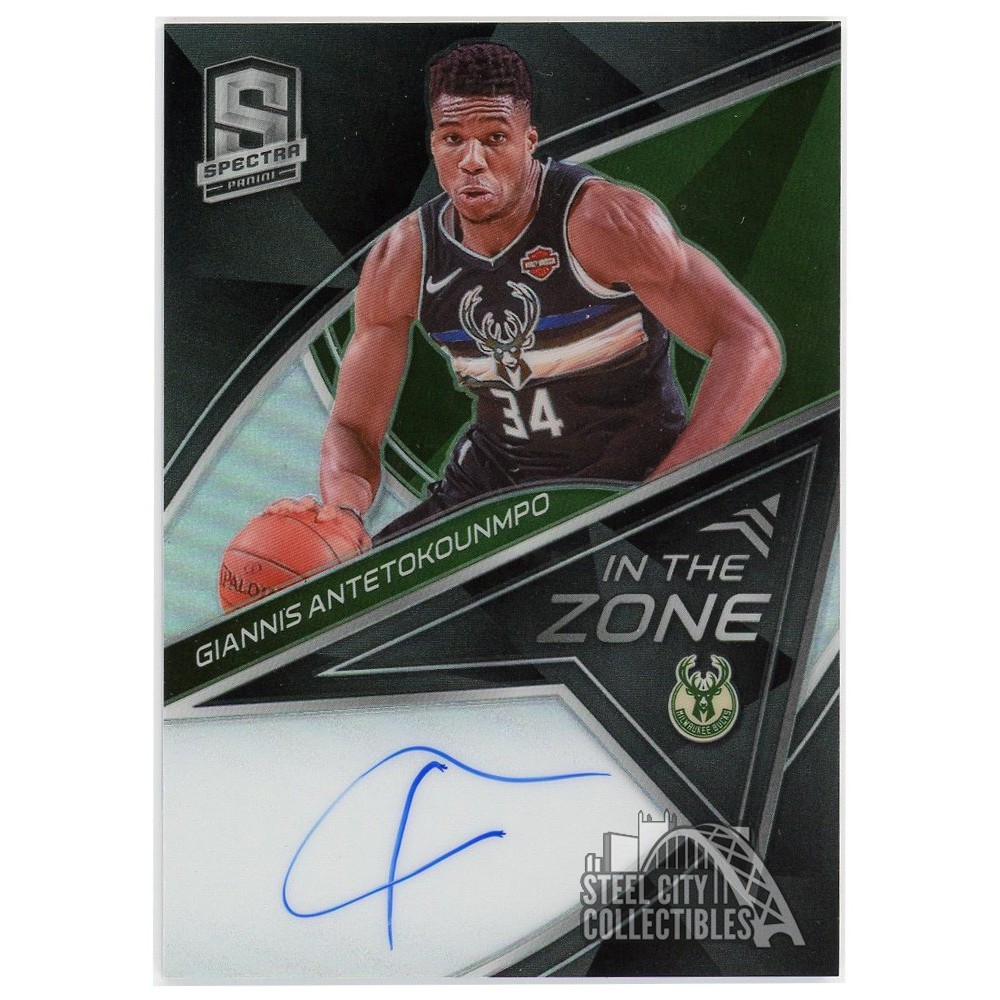 Giannis Antetokounmpo 2019-20 Panini Spectra In The Zone Autograph