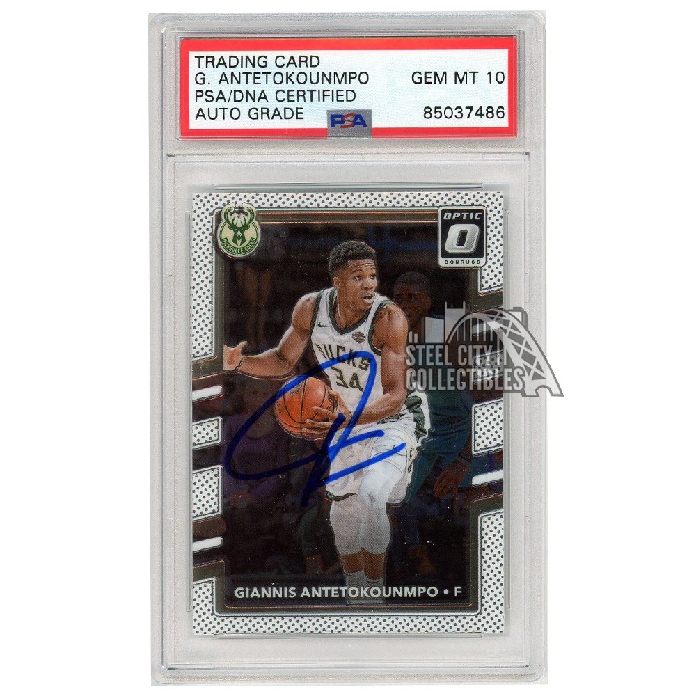 Giannis Antetokounmpo 2017-18 Panini Donruss Optic Autograph Card