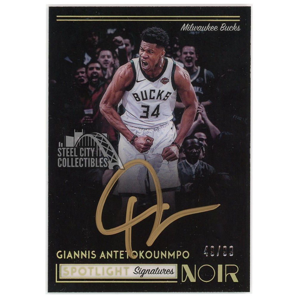 Giannis Antetokounmpo 2018-19 Panini Noir Spotlight Signatures