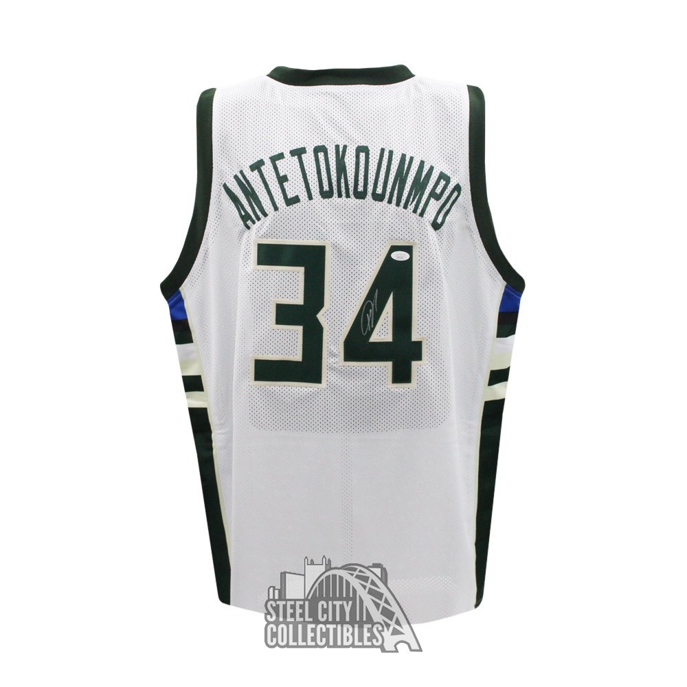 Giannis Antetokounmpo Milwaukee Bucks Autographed White Custom Jersey