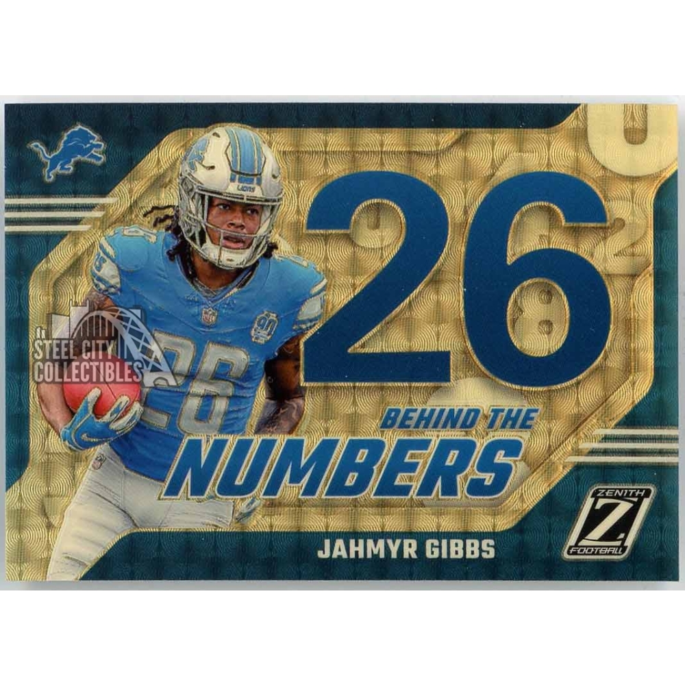 Jahmyr Gibbs 2023 Panini Zenith Behind The Numbers Gold Vinyl Rookie ...