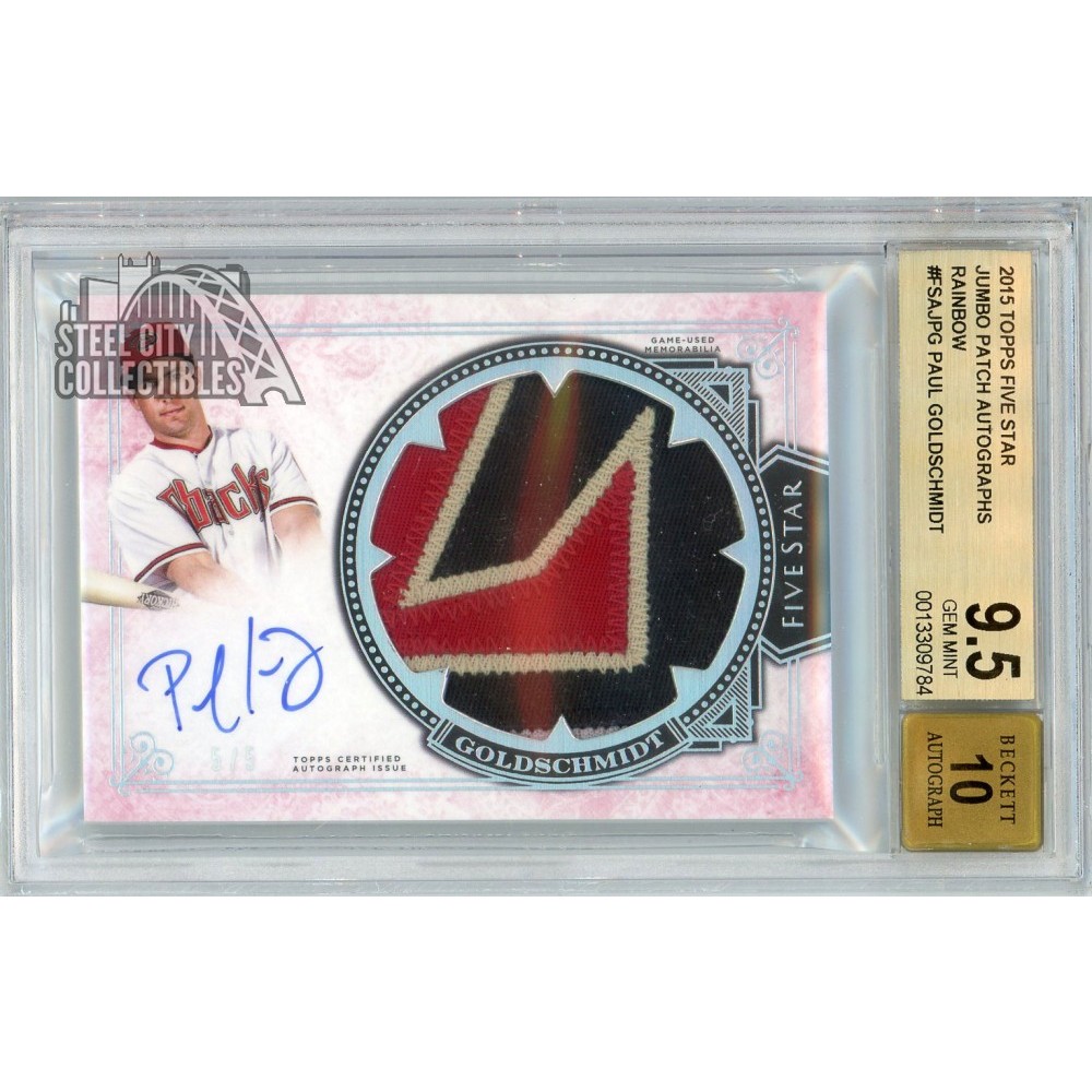 Paul Goldschmidt 2015 Topps Five Star Jumbo Patch Autograph Card
