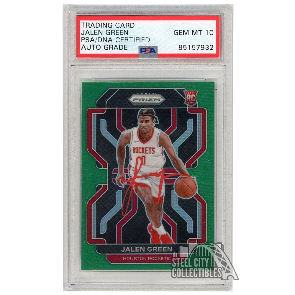 Jalen Green 2021-22 Panini Prizm Green Autograph Rookie Card #306