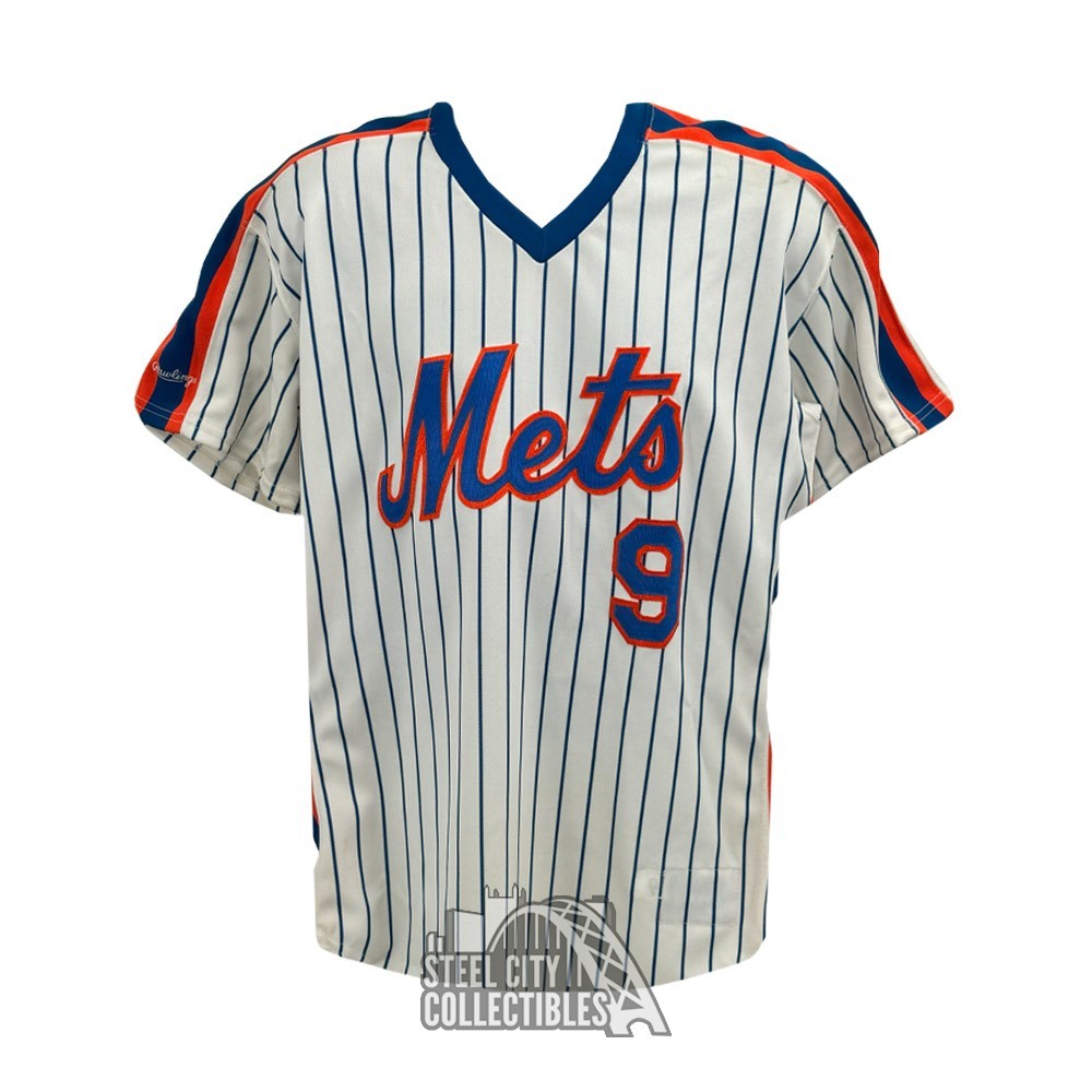 Gregg Jefferies Game used New York Mets Home Pinstripe Baseball Jersey - Mears