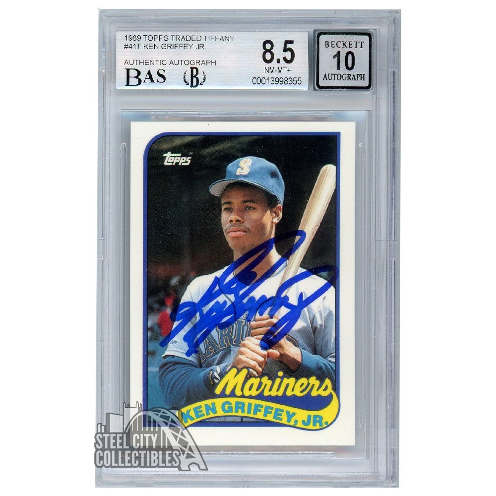 Ken Griffey Jr 1989 Topps Traded Tiffany Autograph RC Card #41T BGS 8.5 BAS  10