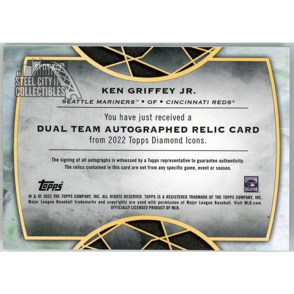 Ken Griffey Jr 2022 Topps Diamond Icons Dual Team Patch Autograph