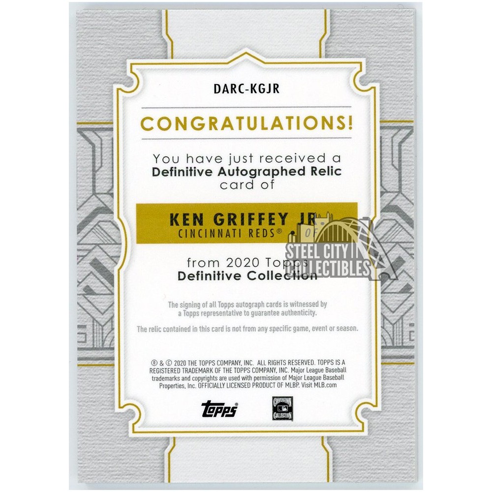 Ken Griffey Jr. 2020 Topps Definitive Collection Patch Auto #DARC